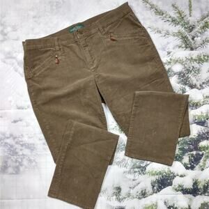 Lauren Ralph Lauren Jeans Straight Leg Brown Corduroy Classic Acadamia size 14